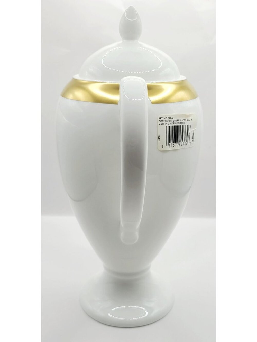 Wedgwood Satine Gold Coffee Pot Globe Gold Banded New Opened Box - Picture 3 of 14